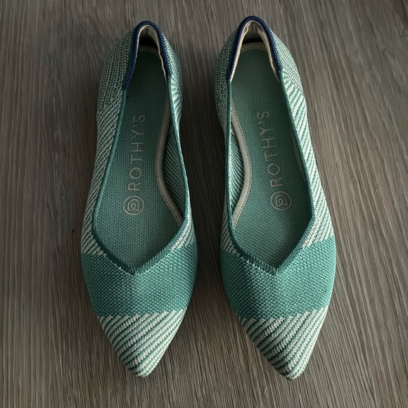 Rothy's Shoes - Rothy’s Calypso Green and White Striped Point